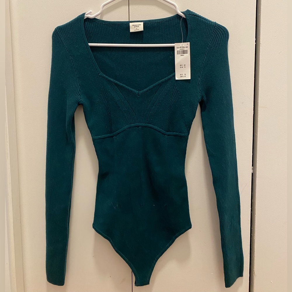 Abercombie Teal Long Sleeve Bodysuit